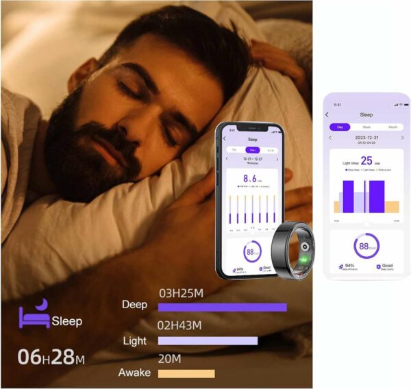 â¦Ø®Ø§ØªÙ… Ø°ÙƒÙŠ Ù„ØªØªØ¨Ø¹ Ø§Ù„Ù†ÙˆÙ… (Smart Sleep Tracking Ring)â© - Ø§Ù„ØµÙˆØ±Ø© â¦2â©