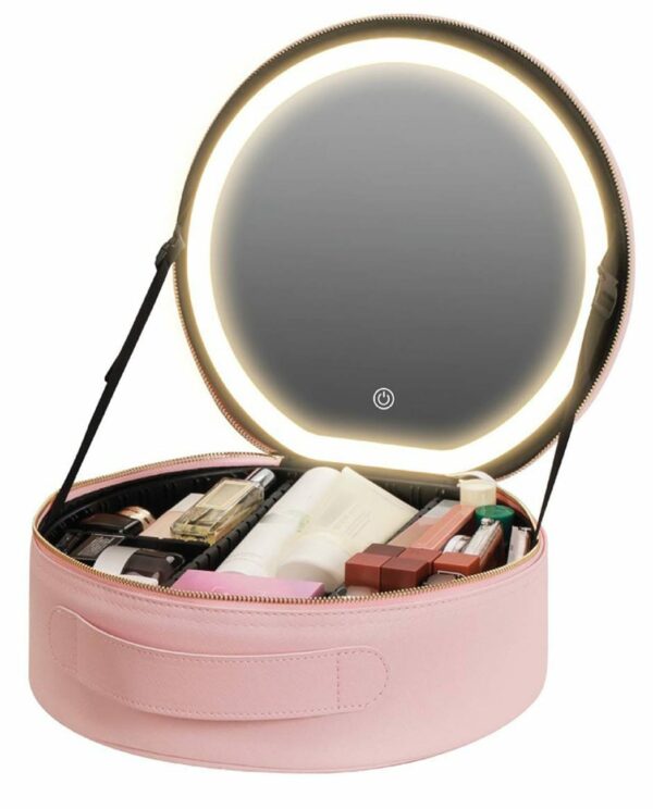 Ø´Ù†Ø·Ø© Ù…ÙƒÙŠØ§Ø¬ Ù…Ø¹ Ù…Ø±Ø§ÙŠØ© Ù…Ù† Ø¬Ø±ÙŠÙ† / Ø§Ø¶Ø§Ø¡Ø© LED / Ù…Ø¹ 3 Ù…Ø³ØªÙˆÙŠØ§Øª Ù„Ù„Ø§Ø¶Ø§Ø¡Ø© / Ù…Ù‚Ø§ÙˆÙ…Ø© Ù„Ù„Ù…Ø§Ø¡